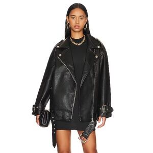 WeWoreWhat Oversized Moto Leather Jacket